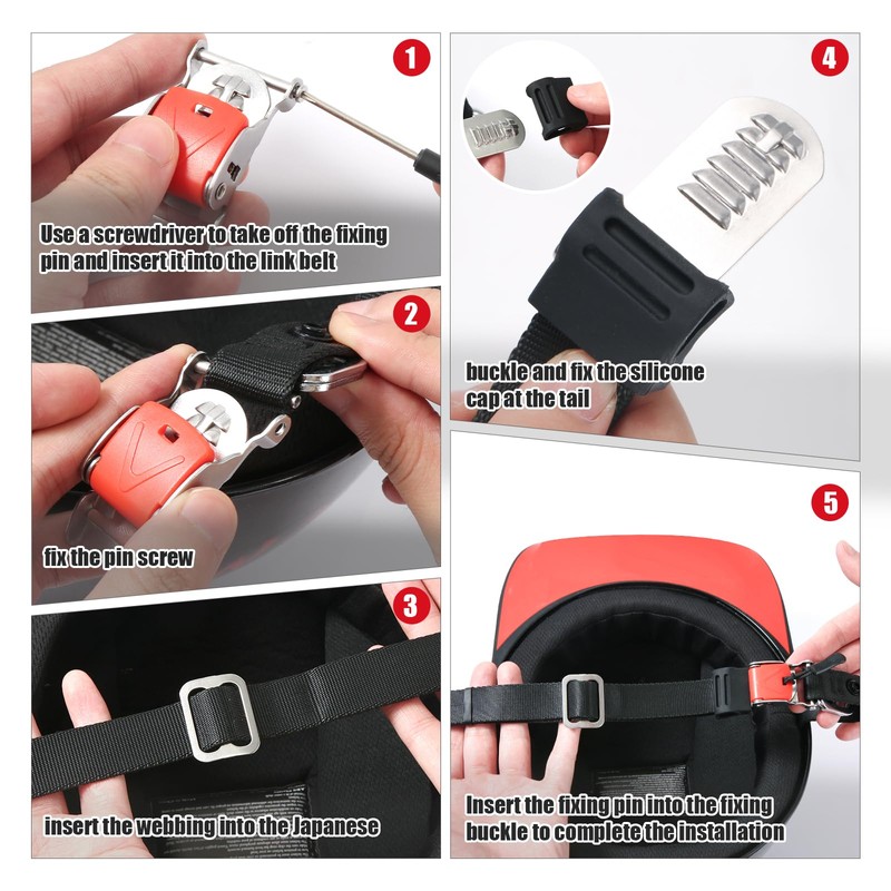 Helmet Quick Release Buckle Kit, Upgraded Motorcycle Helmet Strap Webbing