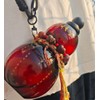 800ml/27oz Tritan Gourd Water Bottle with Shoulder Strap Set Dish