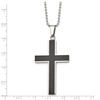 Modern Faith Cross Necklace for Men with Black Carbon Fiber