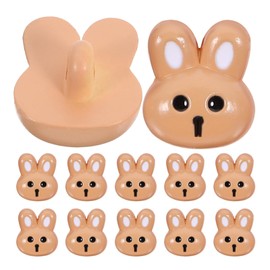 NUOBESTY 12pcs Rabbit Shaped Resin Buttons for Crafting Easter Decor Cartoon Animals Buttons for Clothing Coat