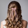 CustomyLife 2Pcs Pink Lace Hair Bows Cute Coquette Bow Clips