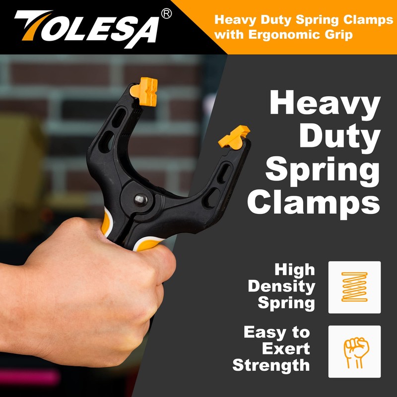 TOLESA Heavy Duty Spring Clamps 4 Inch 8 Pcs Large