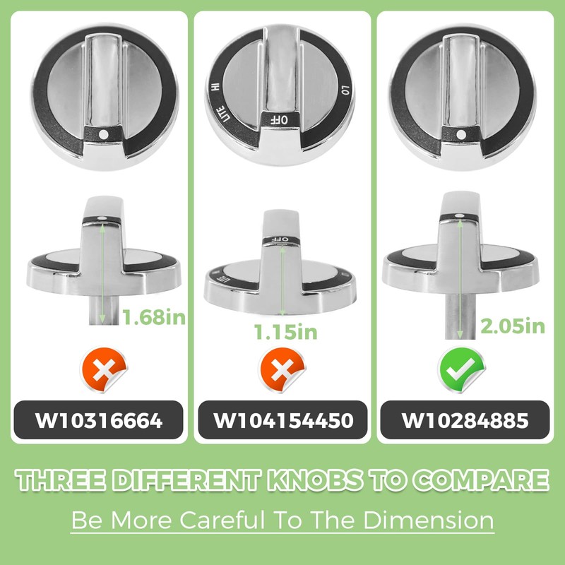 MOOTVGOO 5 Pack W10284885 Range Surface Burner Control Knobs, Cooktop