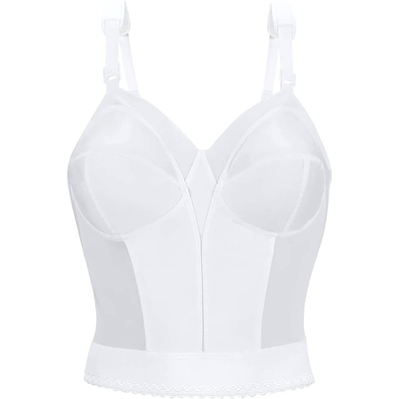 Exquisite Form Women's Longline Bra 5107532, White, 42B