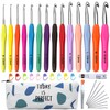 Crochet Hook Set of 14 Colourful Ergonomic Soft Rubber Comfort
