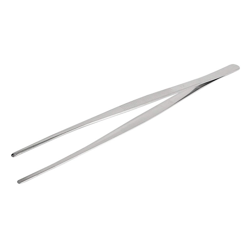 Aoje-Link Stainless Steel Straight Blunt Tweezers, with Precision Horizontal Serrated