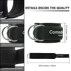 Grilletes para Tobillo Gym, Correas de Tobillo de Fitness para Máquinas de Cable, Entrenamientos de GlúTeos, Ejercicio de Abductores de Cadera para Hombres y Mujeres, 2pzas (Negro)
