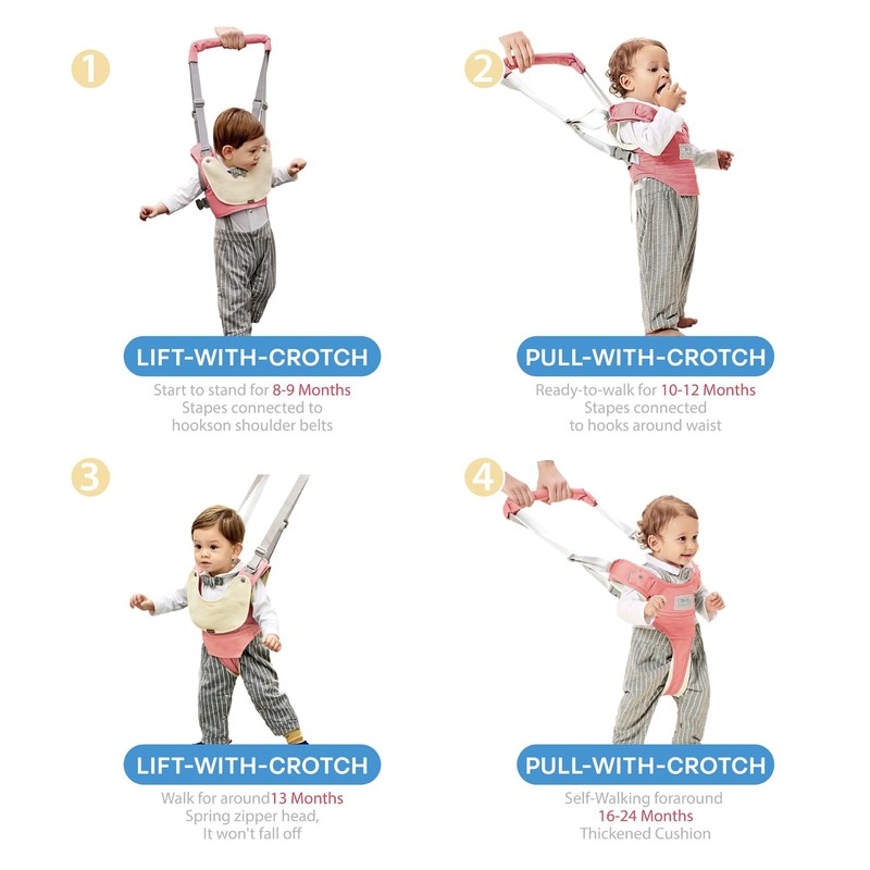 Baby Walking Harness-Handheld Assistant Belt- Toddler Infant Walking Aid for