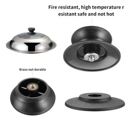 4 Pcs Pot Lid Knob,Black Universal Replacement Saucepan Lid Knobs,Bakelite Heat-Resistant Cookware Pan Lid Knob Cover Handle