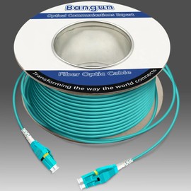 Bangun 50 Meters Uniboot OM3 Fiber LC to LC Fiber Optic Cable, 10GB Multimode Fiber Patch Cable Duplex 50/125, LSZH Aqua