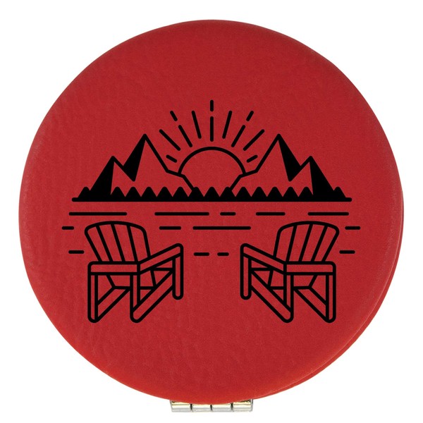 Enthoozies Lake Life Sunset Adirondack Chairs Red 2.5" Diameter Laser