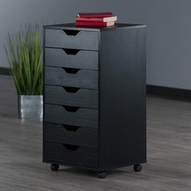 Winsome Halifax Cabinet/Cupboard, 7 drawer, Black