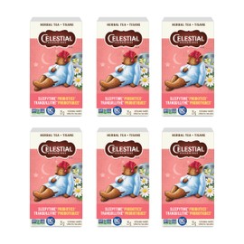 Celestial Seasonings Sleepytime Wellness Tea Plus Probiotics, Caffeine Free, 18 Tea Bags Box, 6-Pack