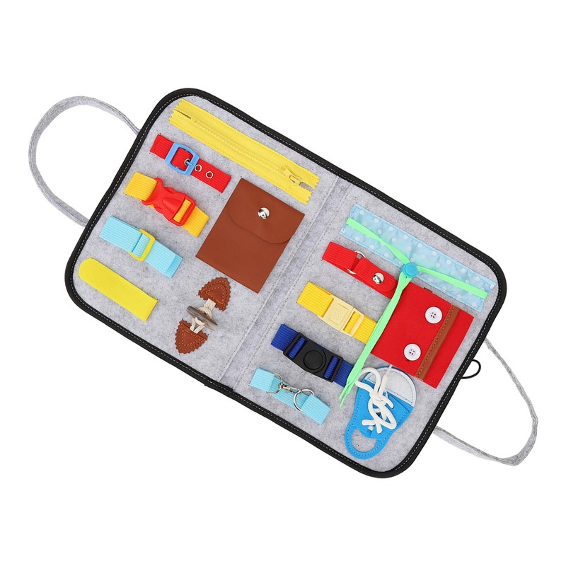 Elderly Activity Sensory Board Portable Zip Button Basic Skills Sensory