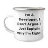 Developer's Delight Enamel Camping Mug - I'm A Developer. Funny