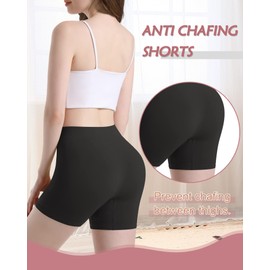 Reamphy Slip Shorts for Women Under Dresses,Seamless Boyshorts Panties Smooth Soft Anti-chafing Shapewear Shorts(Black,Small)
