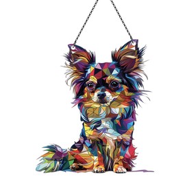 Chihuahua Ornament Acrylic Window Hanging, Gift for Dog Lovers, Home Wall Room Hanging Decor, Christmas Decorations