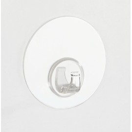 Wenko Static-Loc Uno Wall Hook, Transparent, No Drilling, Wall Hook for Easy Storage of Towels, Made of Durable Plastic in Transparent, Diameter 8.5 x 2 cm