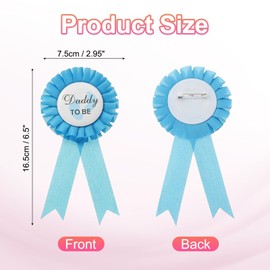 PATIKIL Daddy to Be Tinplate Badge Pin, Gender Reveal Button Pins New Dad Mom Gifts for Party Celebration Decorations, Blue