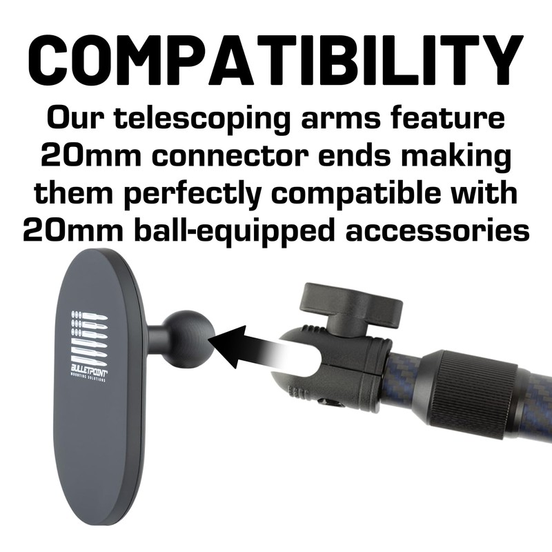 Bulletpoint Mounting Solutions Extension Arm 8"-10.5" Carbon Fiber + Kevlar