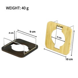 NEOUZA Bamboo & Stainless Steel Coffee Stand, 2-in-1 Drip Bag Holder & Pour-Over Dripper, Compact for Travel Home Brewing (Multifunctional_Yellow)