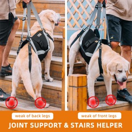 Dog Lift Harness for Large Dogs,Full Body Dog Sling Carrier with Handle,Up to 100 lbs,for Up Stairs/Back Legs Support/Dogs Joint Injuries/Arthritis