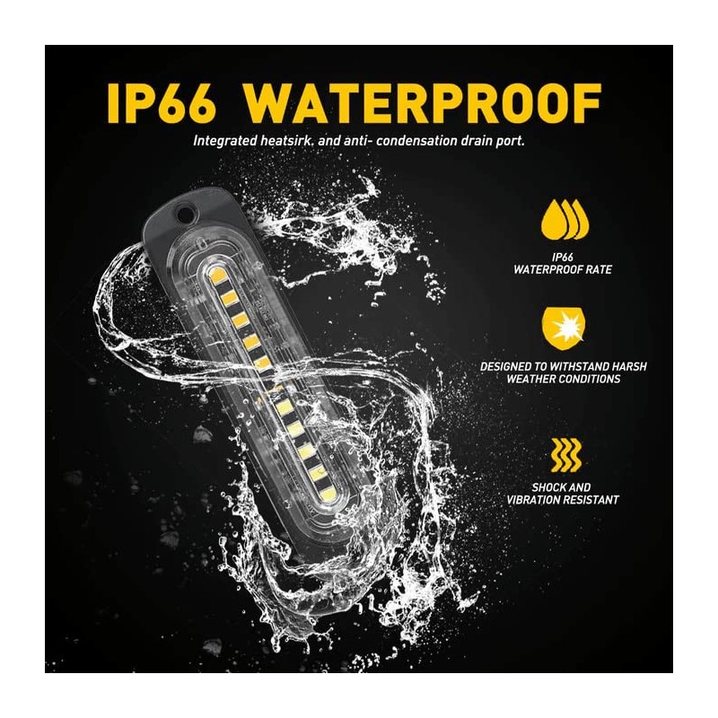 FOXCID 4pcs LED Emergency Grille Surface Mount Strobe Light Ultra