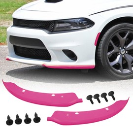 HTRACING Front Bumper Lip Splitter Protector Compatible with Charger SRT Hellcat/SRT 392/Scat Pack/RT Scat Pack/GT/RT 2015-2023, Pink