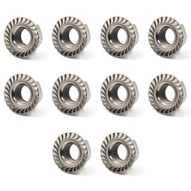304 Stainless Steel Metric M14 Flange Nuts 14mm Hex Nut-10 Pack