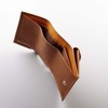 HANATORA SA03-B Genuine Leather Mini Wallet, Italian Leather, Trifold Wallet,
