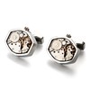 Mens Cufflinks Watch Movement Shape Silve Cuff Links with Initial