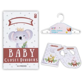 Hamedis Customisable Wardrobe Dividers - 8 x Unisex Baby Closet Organisers (Newborn to 36m) - Personalise with Picture - Keepsake Storage Box + Clothes Hangers Bundle