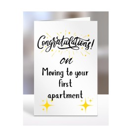 Congratulations on Moving to your first apartment Card, Gifts for Men, Women, Presents for Man, Woman or Person, Greetings Card, Funny, Joke, Silly, Gag, A5-128_25
