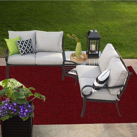 Broadway Collection Pet Friendly Indoor Outdoor Area Rugs Red - 2'x4'