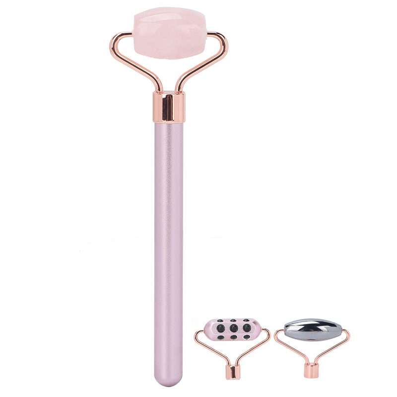 3 in 1 Rose Quartz Face Roller Massager Germanium Facial