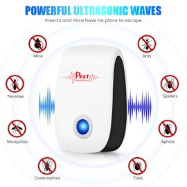 10 Packs 2025 Ultrasonic Pest & Insect Repeller Indoor, Rodent Mouse Repellent Ultrasonic Plug in, Repellent Control for Rodent, Mouse, Mice, Rat, Roach, Bugs, Mosquito, Spider, Ant