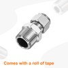 sourcing map Compression Fitting 3/8" Tube OD x 1/2" PT