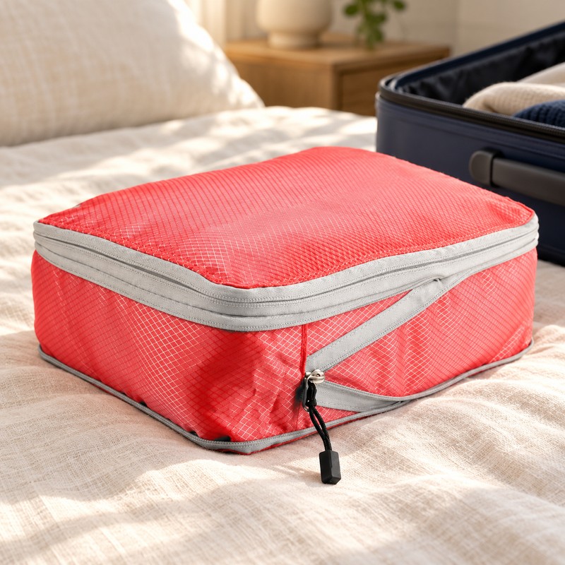 Compression Packing Cubes Set for Travel – Foldable Nylon Zipper