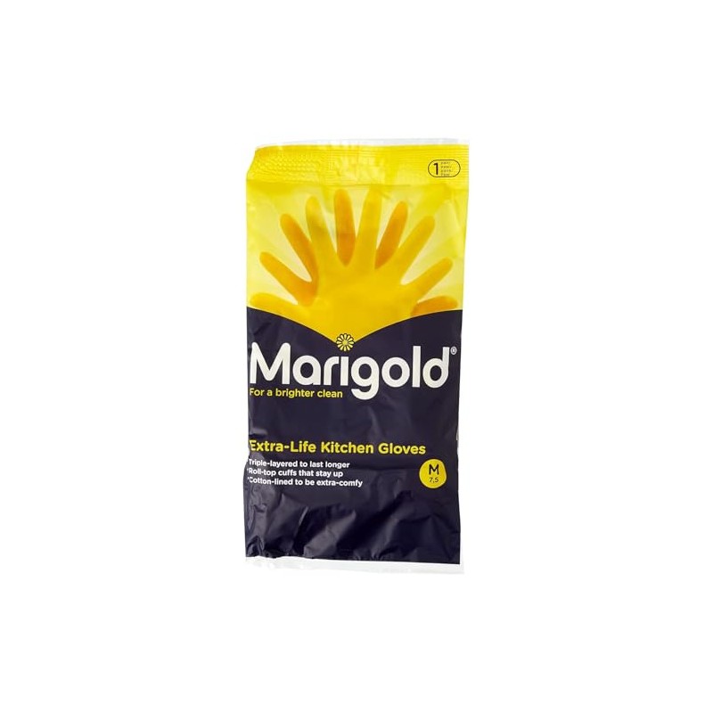 MARIGOLD GLOVES KITCHEN MEDIUM MEDIUM | 6 PACK BUNDLE,Yellow |