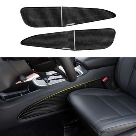 BRMYL Side Gear Shift Panel Strips Decals for 2011-2020 Dodge Durango / 2011-2021 Jeep Grand Cherokee WK2 Accessories Carbon Fiber Interior Stickers