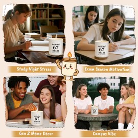 Smells Like 67 Bruh Candle – Gen Z Viral Meme Gift for Teens Young Adults, Gag Birthday Gift for Men Women Friends Coworkers, BFF Bruh Humor Funny Office & Exam Week Stress Relief Candle