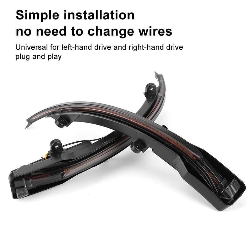 Rearview Backup Mirror Turn Signal Light Dynamic LED Indicator Fits