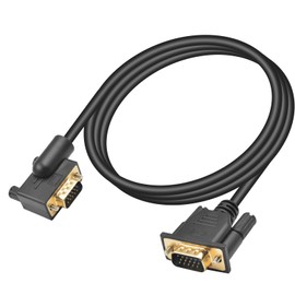 Poyiccot 90 Degree VGA Cable 1.5ft, Right Angle VGA Cord, 15 PIN VGA Monitor Cable, Computer Monitor Cable, VGA Male to Male Cord 1080p High Resolution