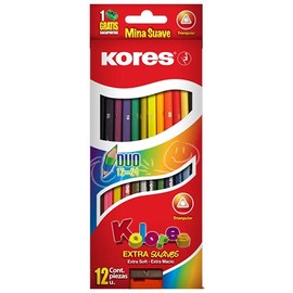 Colores Lapiz De Dibujo Kores Kolores Duo X12=24 Colores