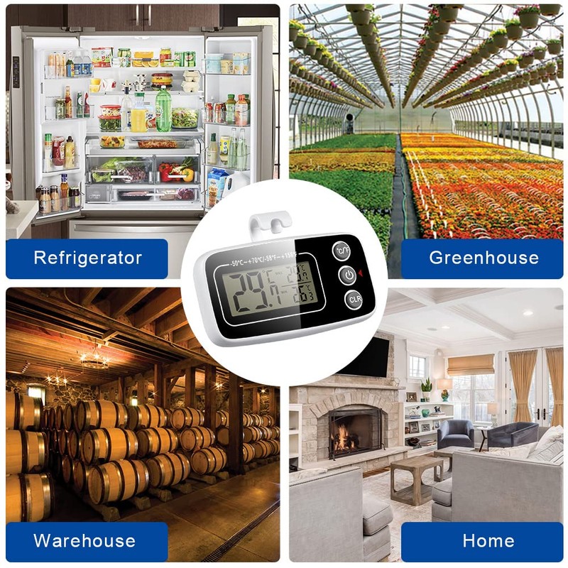 Vicloon Fridge Thermometer, Pack of 2 Digital Freezer Thermometer with