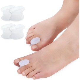 4 Piezas Separadores De Dedos De Gel, Correctores de Juanetes, Separador de Esparcidor de Dedos de Gel de Silicona Separador Espaciador para Aliviar el Dolor de Juanete Uso Diario para Mujere y Hombre