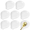 8 Pcs Ceramic Spoon Rest, White, 3.8 x 3.4 x