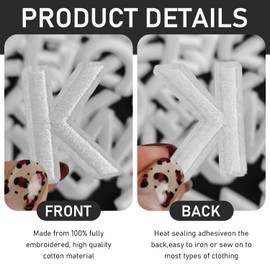 GYGYL 40 Pieces Iron on Numbers Patches, White Number Patches, Numbers 0-9 Applique for Clothes, Dress, Hat, Socks, Jeans, DIY Accessories (White)