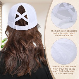 Coubeau Women's Quick-Drying Baseball Cap - Adjustable Women's Sports Cap, Running Cap with Ventilation Holes, Fitness Cap, Spring and Summer Baseball Cap is Not Stuffy, White, Unit size