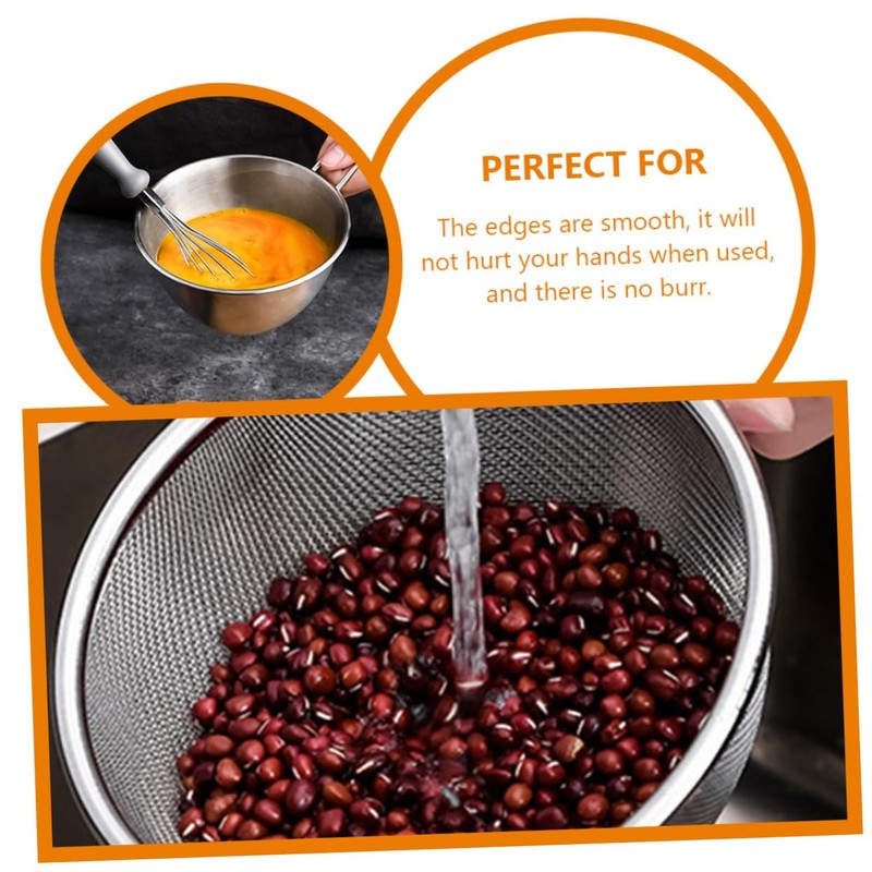 BIUDECO 1Set Stainless Steel Mixing Bowl with Handle Colander and
